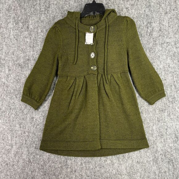 Forever Sweater Womens Small Army Green Wool Hooded Military Cottage Minimal‎ - Picture 1 of 7